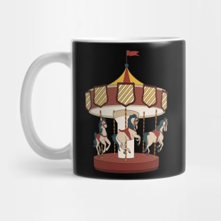 Carnival circus carousel with horses on it. Mug